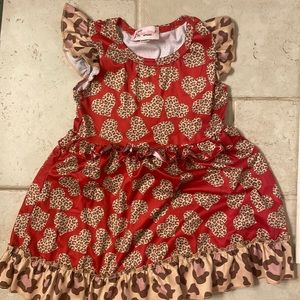 Red/leopard heart dress